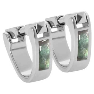 Pre-owned Tateossian Wrap Around Cufflinks In Black Mop With Rhodium Silver (limited Edition)