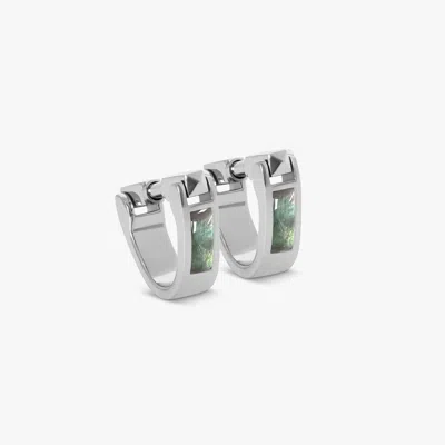 Tateossian Wrap Around Cufflinks In Black Mop With Rhodium Silver (limited Edition)