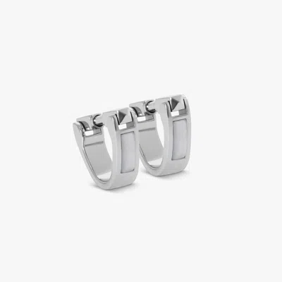 Tateossian Wrap Around Cufflinks In White Mop With Rhodium Silver (limited Edition)