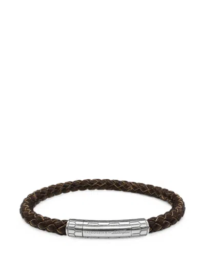 Tateossian X Lamborghini Braided Leather-strap Bracelet In Purple