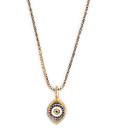 Tateossian Yellow Gold Evil Eye Necklace