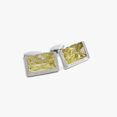 Tateossian Yellow Sterling Silver Lemon Quartz Cufflinks (limited Edition)