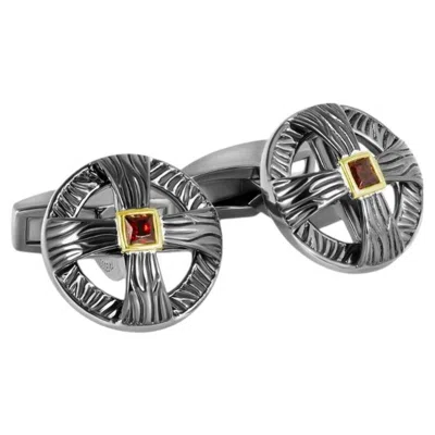 Pre-owned Tateossian Yerevan Heritage Cufflinks In Oxidised Sterling Silver (limited Edition) In Multi