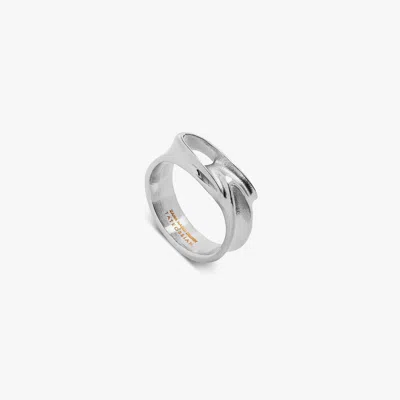 Tateossian Zaha Hadid Design Tyne Ring In Palladium Plated Steel - L In Silver