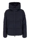 Tatras 'antoldo' Blue Down Jacket With Hood And Logo Patch In Blu