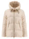 Tatras Quilted Texture Hooded Jacket With Side Pockets In White