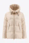 Tatras Quilted Texture Hooded Jacket With Side Pockets In White
