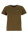 Tatras Crew Neck Short Sleeve Cotton Top In Khaki