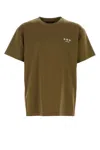 Tatras Crew Neck Embroidered Design Short Sleeves T-shirt In Olive