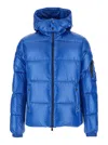 Tatras Belbo Blue Down Jacket With Fixed Hood And Logo Patch On The Sleeve In Tech Fabric Man In Blue