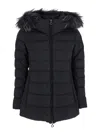 Tatras Black Down Jacket With Fur Hood In Tech Fabric Woman In Black