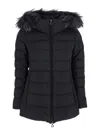 Tatras Black Down Jacket With Fur Hood In Tech Fabric Woman In Black