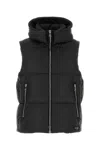 Tatras 'melko' Black Sleeveless Down Jacket With Hood And Logo Patch In 01bk