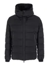 Tatras Borbore Black Down Jacket With Hood And Logo Patch On The Side In Tech Fabric Man In Black