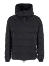 Tatras Borbore Black Down Jacket With Hood And Logo Patch On The Side In Tech Fabric Man In Black