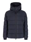 Tatras 'borbore' Blue Down Jacket With Hood And Logo Patch In Blu