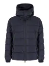Tatras 'borbore' Blue Down Jacket With Hood And Logo Patch In Blue