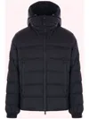 Tatras 'borbore' Blue Down Jacket With Hood And Logo Patch In Blue