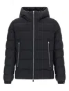 Tatras Domiziano Black Down Jacket With Fixed Hood And Logo Patch On The Sleeve In Tech Fabric Man In Black