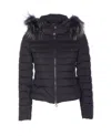 Tatras Hooded Quilted Jacket With Removable Fur Trim In Black