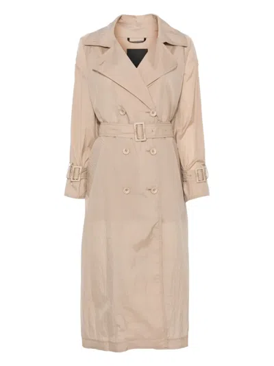 Tatras Crinkled Trench Coat In Neutrals