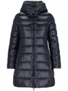 Tatras Hooded Long Length Padded Quilted Jacket In Blue