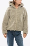 Tatras Faux Fur Ipama Jacket With Hood And Golden Effect Details In Neutral