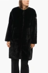 Tatras Faux Fur Tamil Jacket With Golden Effect Zip In Black