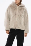 Tatras Faux Fur Yumola Jacket With Hood In Neutral