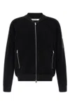 Tatras Gavrio Bomber Jacket Textured Fabric Ribbed Cuffs In Black