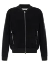 Tatras Gavrio Bomber Jacket Textured Fabric Ribbed Cuffs In Black