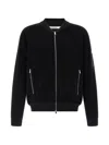 Tatras Gavrio Bomber Jacket Textured Fabric Ribbed Cuffs In Black