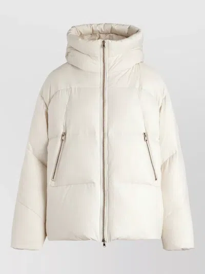 Tatras Gigi Hooded Padded Coat Front Pockets In White