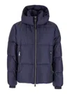 Tatras 'grami' Blue Down Jacket With Hood And Logo Patch In Blu
