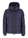 Tatras 'grami' Blue Down Jacket With Hood And Logo Patch In Blue