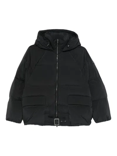 Tatras Hooded Belted Jacket In Black