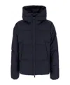 Tatras 'antoldo' Blue Down Jacket With Hood And Logo Patch In Black