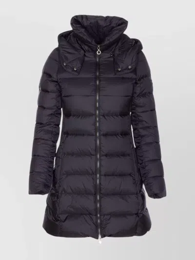 Tatras Hooded Long Length Padded Quilted Jacket In Black