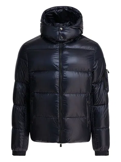 Tatras Quilted Hooded Jacket With Side And Arm Pockets In Blue