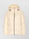 Tatras Hooded Padded Quilted Jacket Zipper Pockets In White
