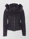 Tatras Hooded Quilted Jacket With Removable Fur Trim In Animal Print