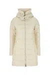 Tatras Long Quilted Hooded Down Jacket With Side Pockets In White