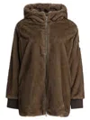 Tatras Arabis Brown Jacket With Fixed Hood And Logo Patch On The Sleeve In Faux Fur Woman In Brown