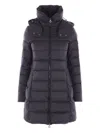 Tatras Hooded Long Length Padded Quilted Jacket In Black
