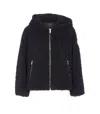 Tatras Faux Fur Ipama Jacket With Hood And Golden Effect Details In Black
