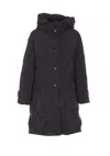 Tatras Long Padded Jacket With Hood And Pockets In Black