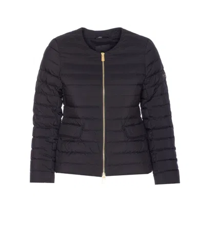 Tatras Crewneck Quilted Jacket Button Pockets In Black