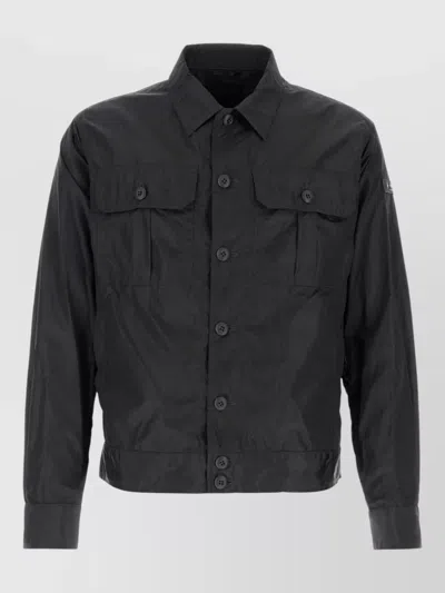 Tatras Kanu Nylon Jacket Collared Button Cuffs In Black