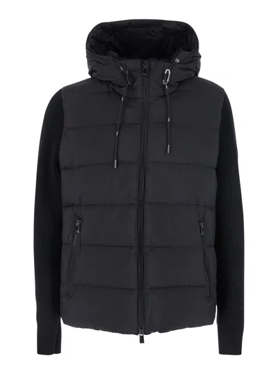 Tatras Keitie Black Down Jacket With Drawstring Hood And Logo Patch On The Side In Tech Fabric Man