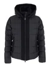Tatras Liko Black Down Jacket With Drawstring Hood And Logo Patch On The Side In Tech Fabric Man In Black